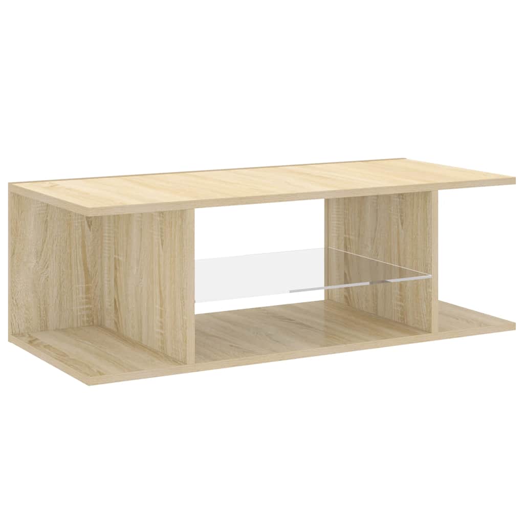 vidaXL Szafka TV z oświetleniem LED, dąb sonoma, 90x39x30 cm