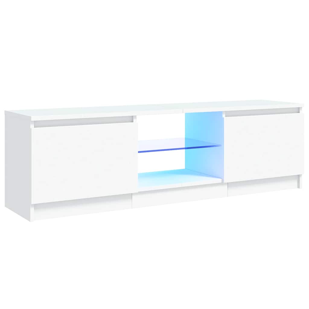 vidaXL Szafka pod TV z oświetleniem LED, biała, 120x30x36 cm