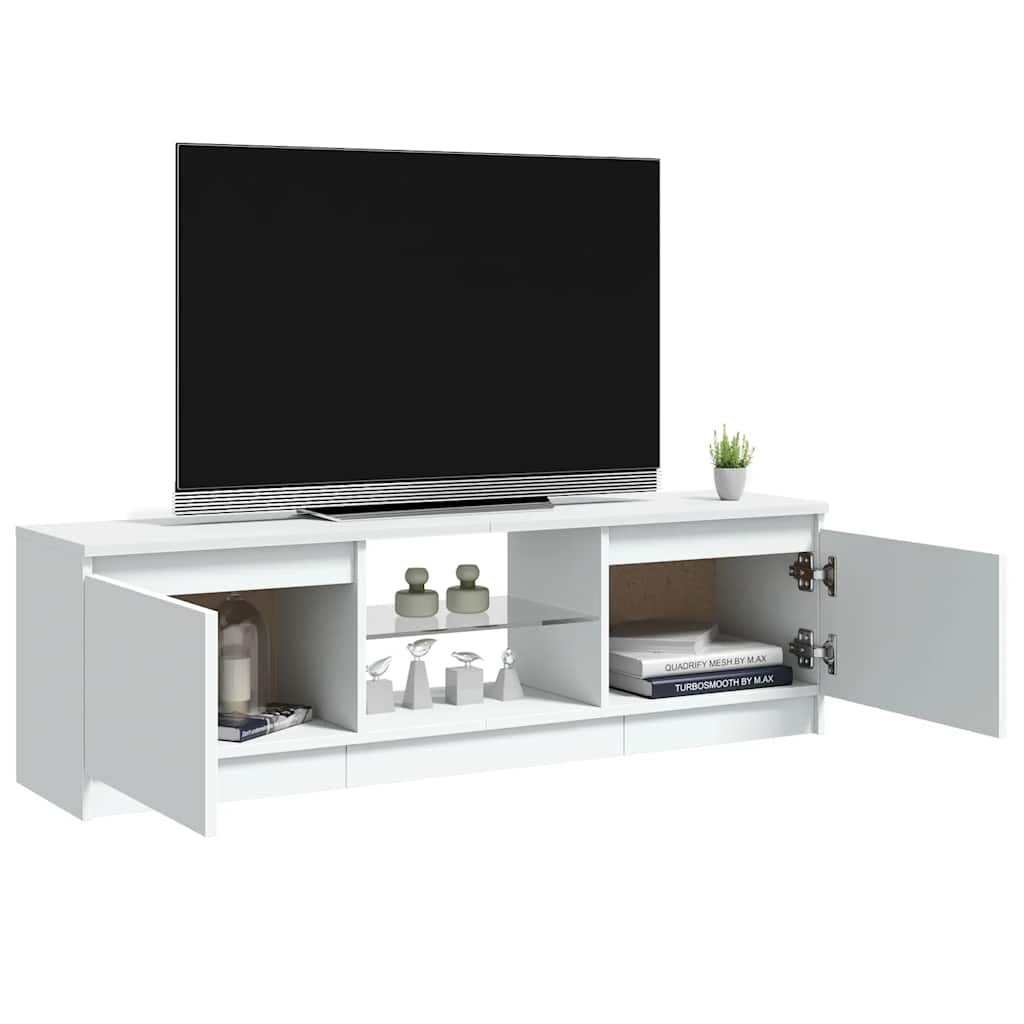 vidaXL Szafka pod TV z oświetleniem LED, biała, 120x30x36 cm