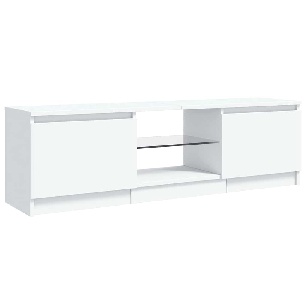 vidaXL Szafka pod TV z oświetleniem LED, biała, 120x30x36 cm