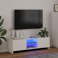 vidaXL Szafka pod TV z oświetleniem LED, biała, 120x30x36 cm