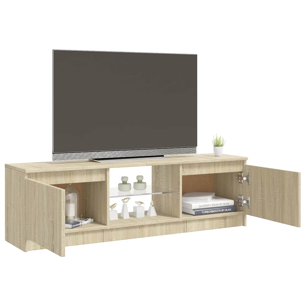 vidaXL Szafka pod TV z oświetleniem LED, dąb sonoma, 120x30x36 cm