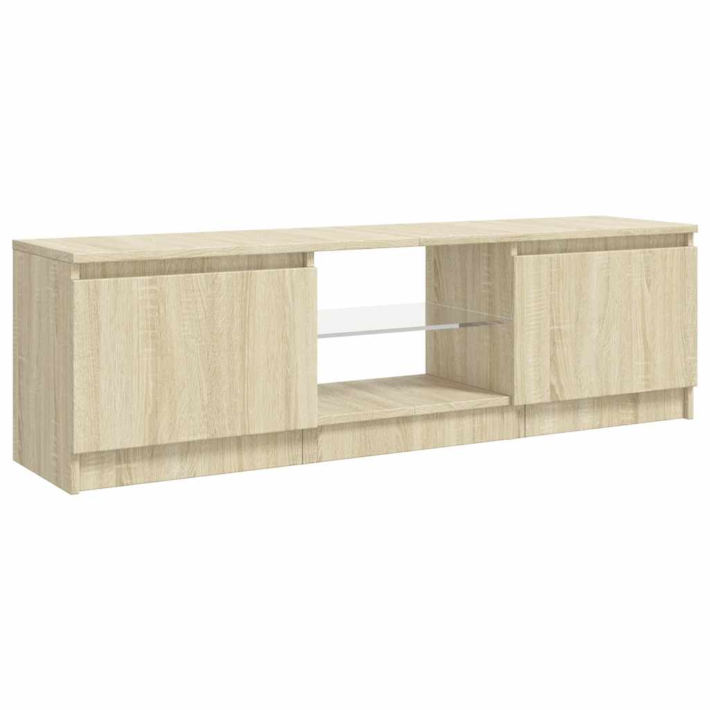vidaXL Szafka pod TV z oświetleniem LED, dąb sonoma, 120x30x36 cm