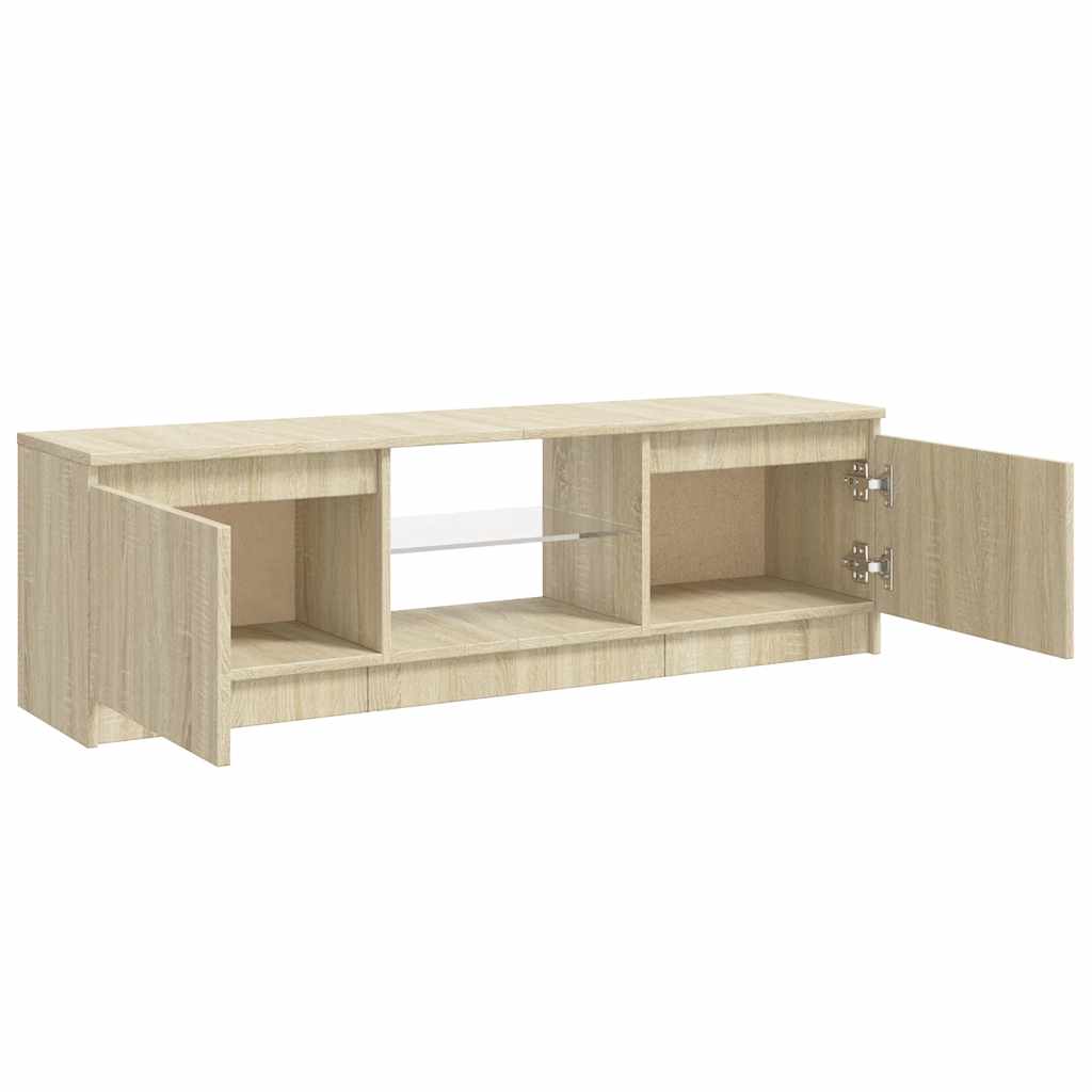 vidaXL Szafka pod TV z oświetleniem LED, dąb sonoma, 120x30x36 cm
