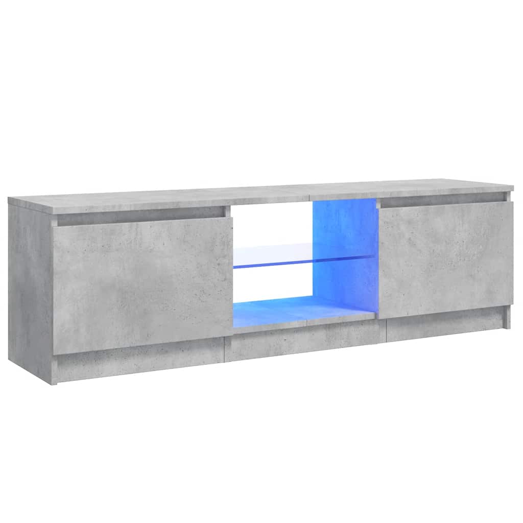 vidaXL Szafka pod TV, z oświetleniem LED, szara, 120 x 30 x 36 cm