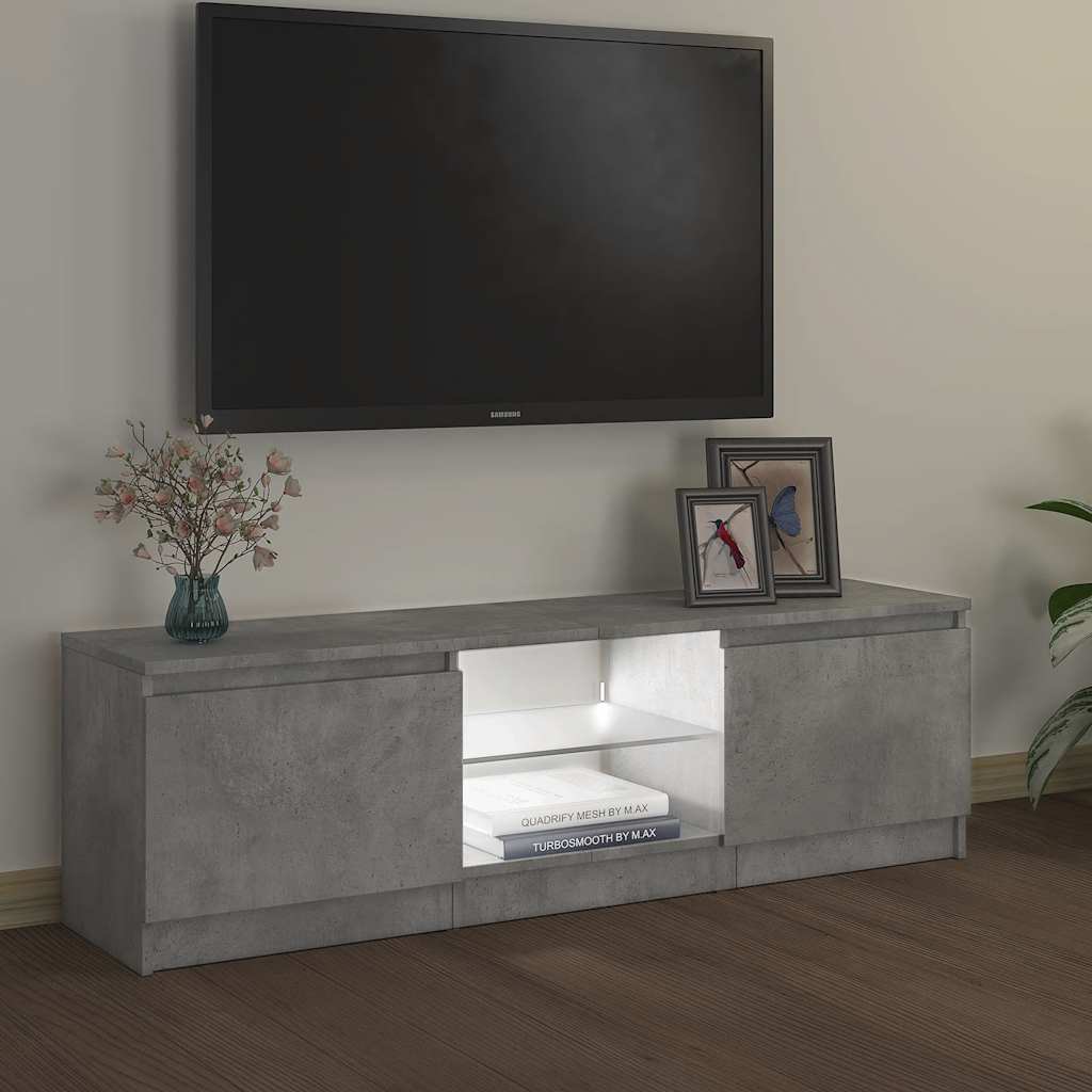 vidaXL Szafka pod TV, z oświetleniem LED, szara, 120 x 30 x 36 cm