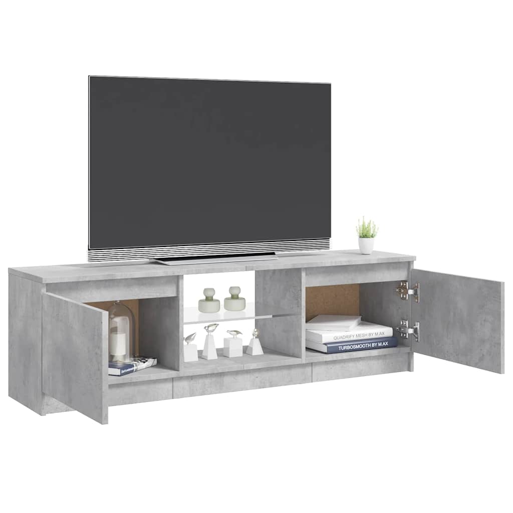vidaXL Szafka pod TV, z oświetleniem LED, szara, 120 x 30 x 36 cm