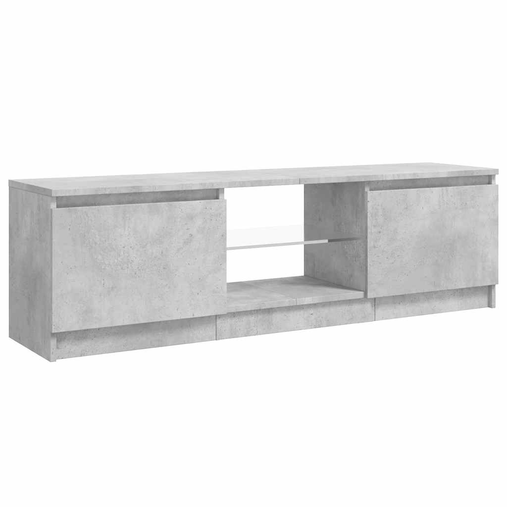 vidaXL Szafka pod TV, z oświetleniem LED, szara, 120 x 30 x 36 cm