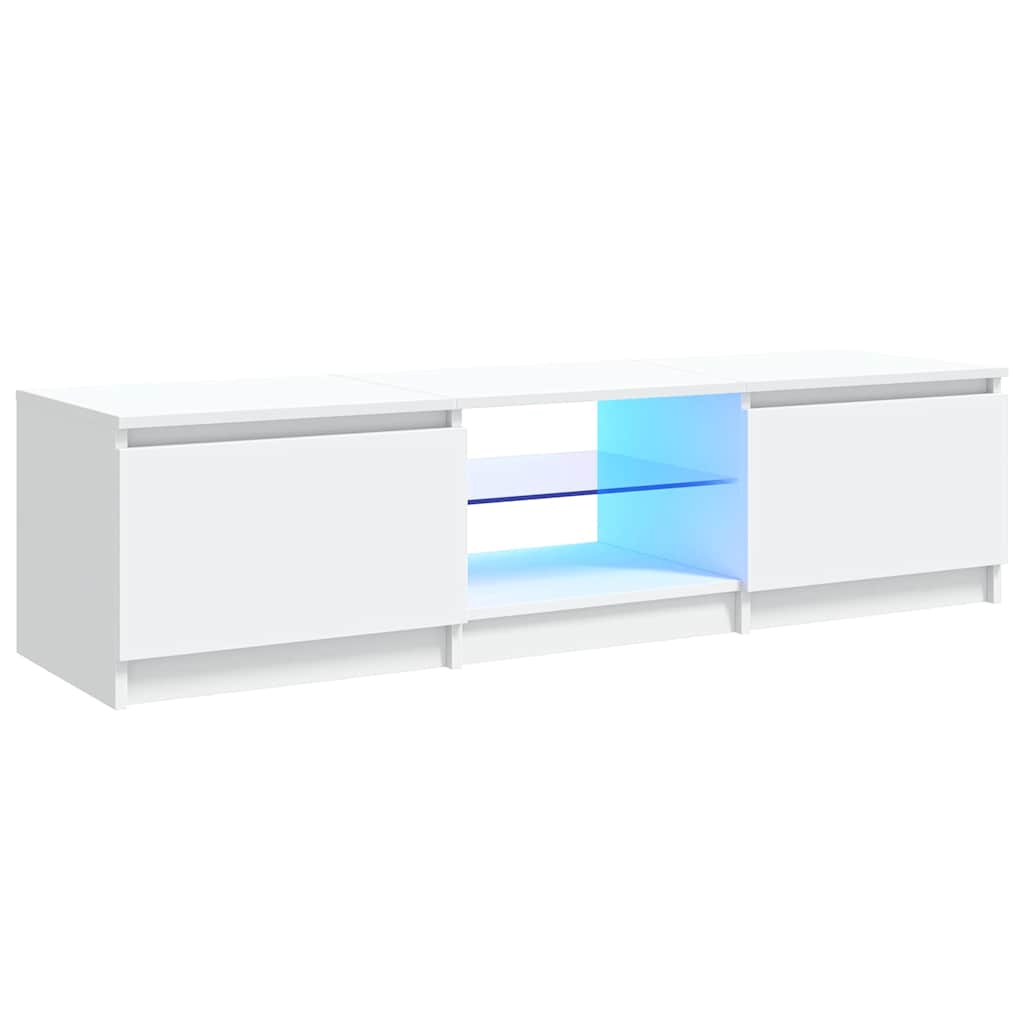 vidaXL Szafka pod TV z oświetleniem LED, biała, 140 x 40 x 36 cm