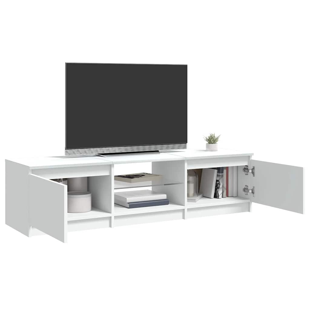 vidaXL Szafka pod TV z oświetleniem LED, biała, 140 x 40 x 36 cm