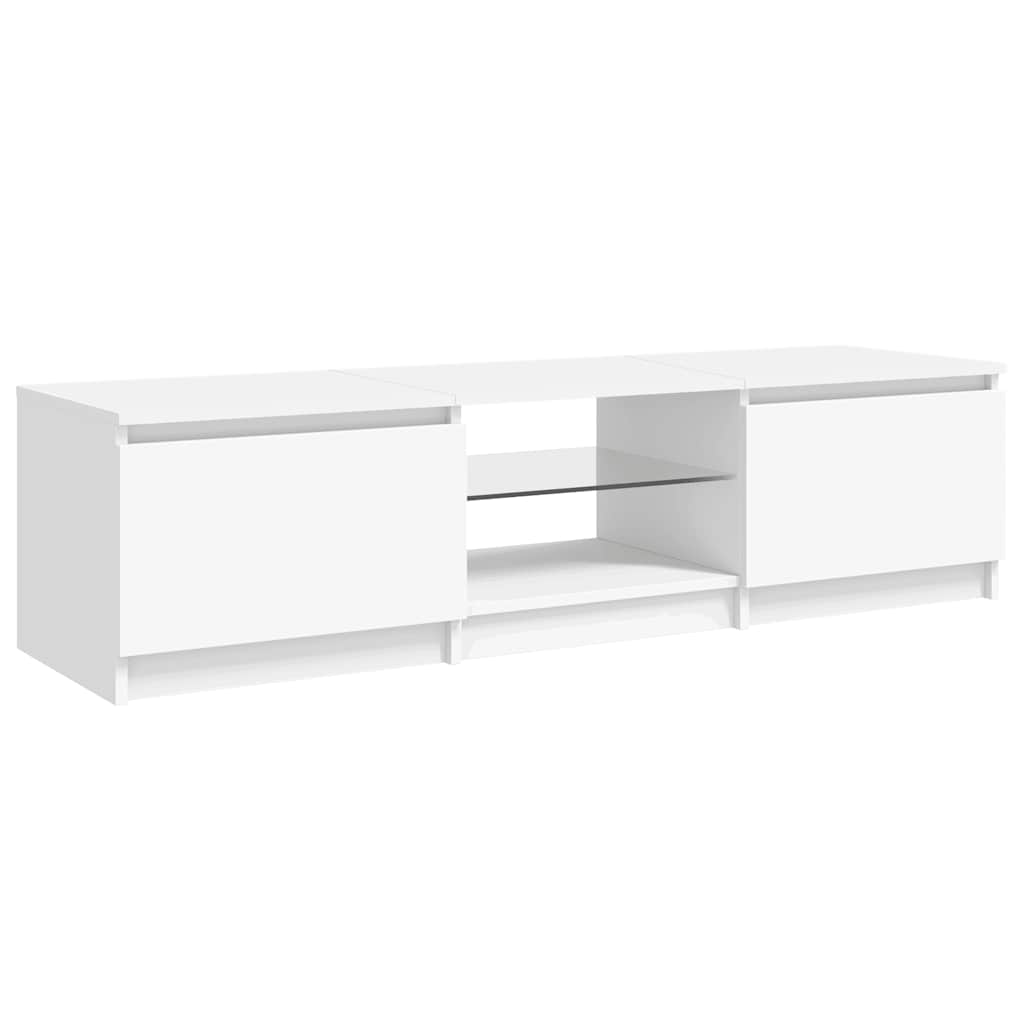 vidaXL Szafka pod TV z oświetleniem LED, biała, 140 x 40 x 36 cm