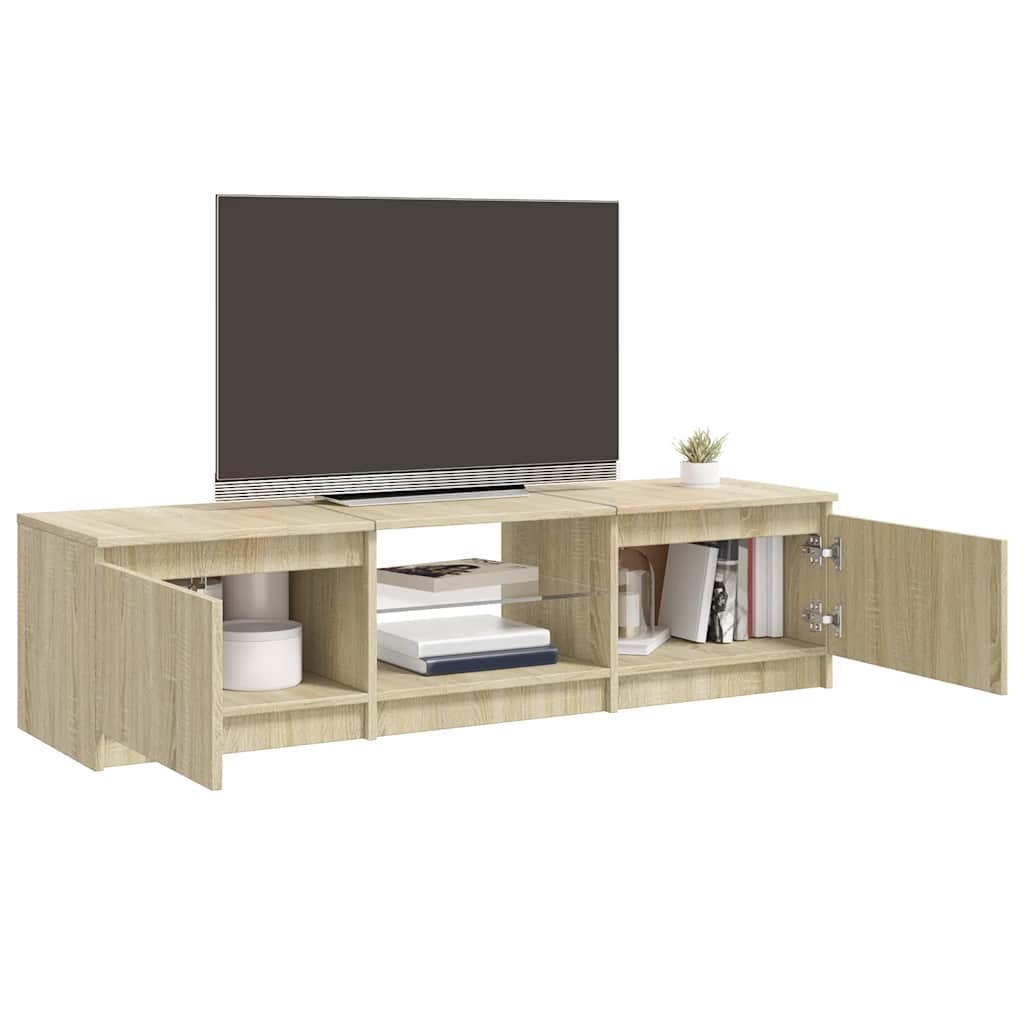 vidaXL Szafka pod TV, z LED, dąb sonoma, 140 x 40 x 36 cm