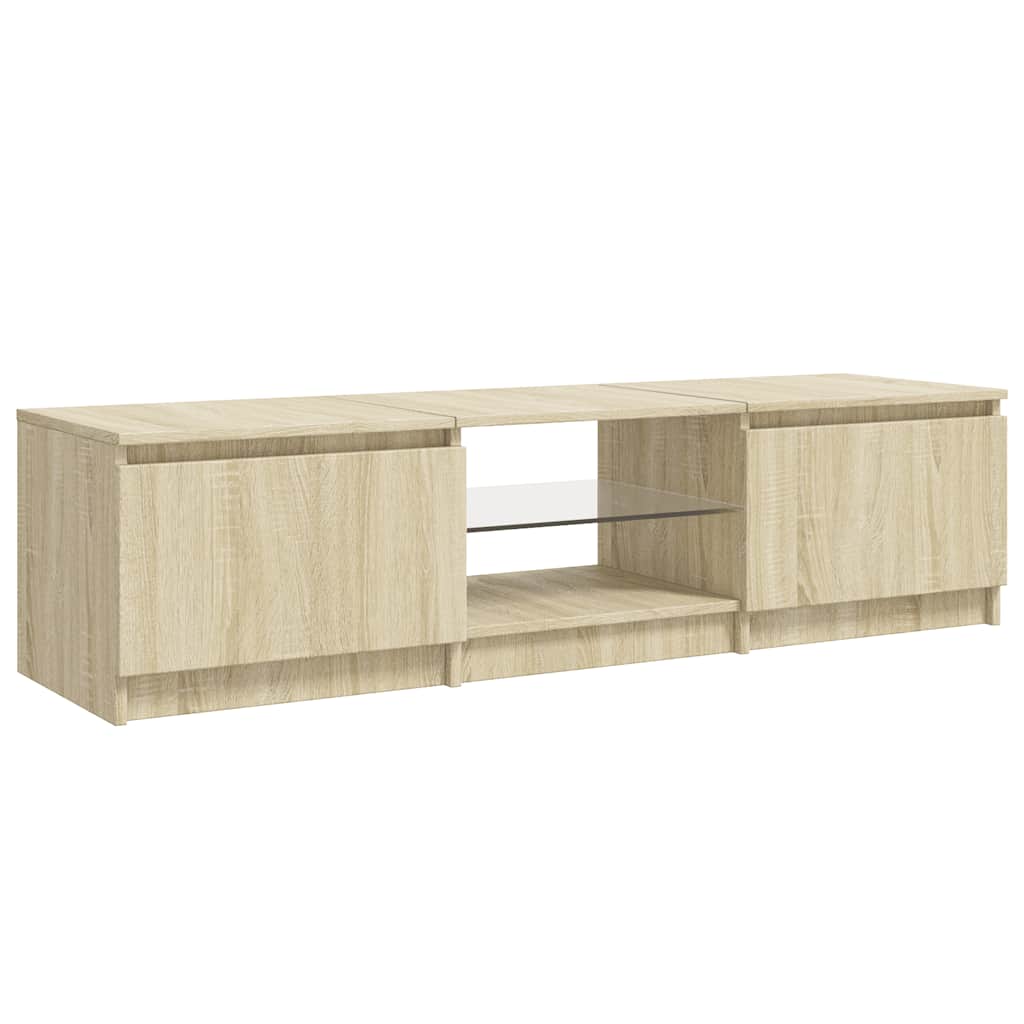 vidaXL Szafka pod TV, z LED, dąb sonoma, 140 x 40 x 36 cm