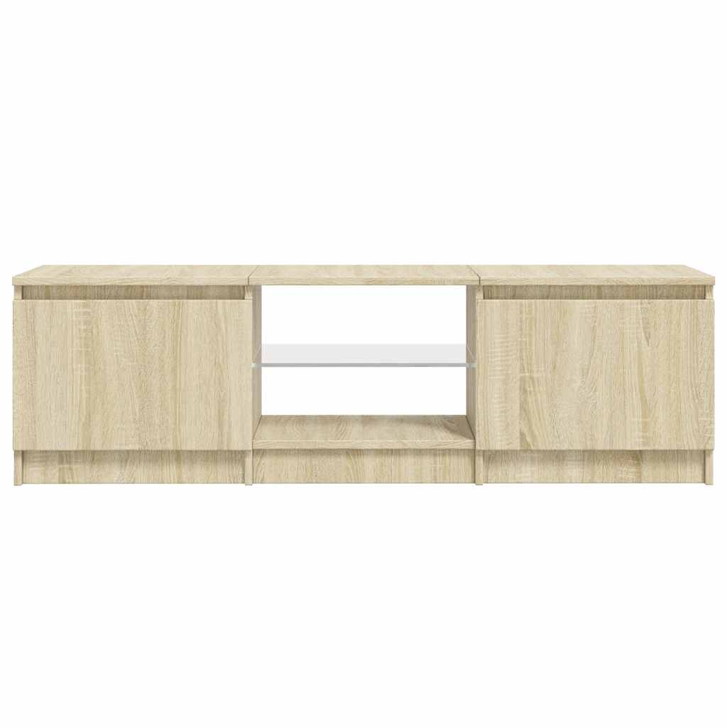 vidaXL Szafka pod TV, z LED, dąb sonoma, 140 x 40 x 36 cm