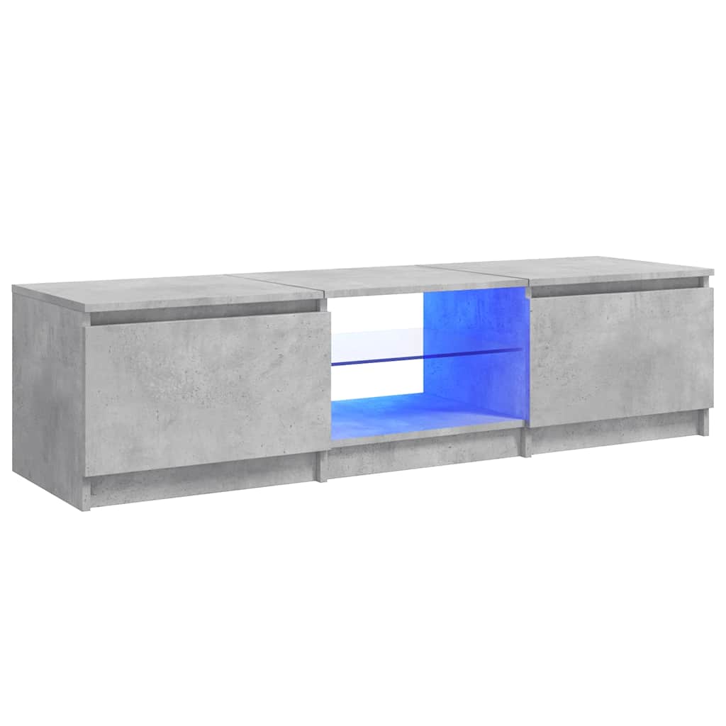 vidaXL Szafka pod TV z LED, szarość betonu, 140x40x36 cm