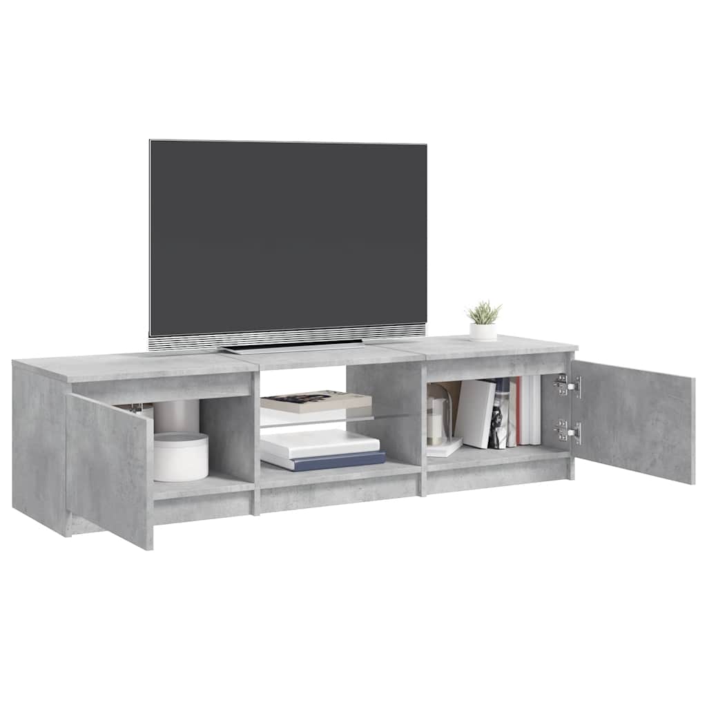 vidaXL Szafka pod TV z LED, szarość betonu, 140x40x36 cm