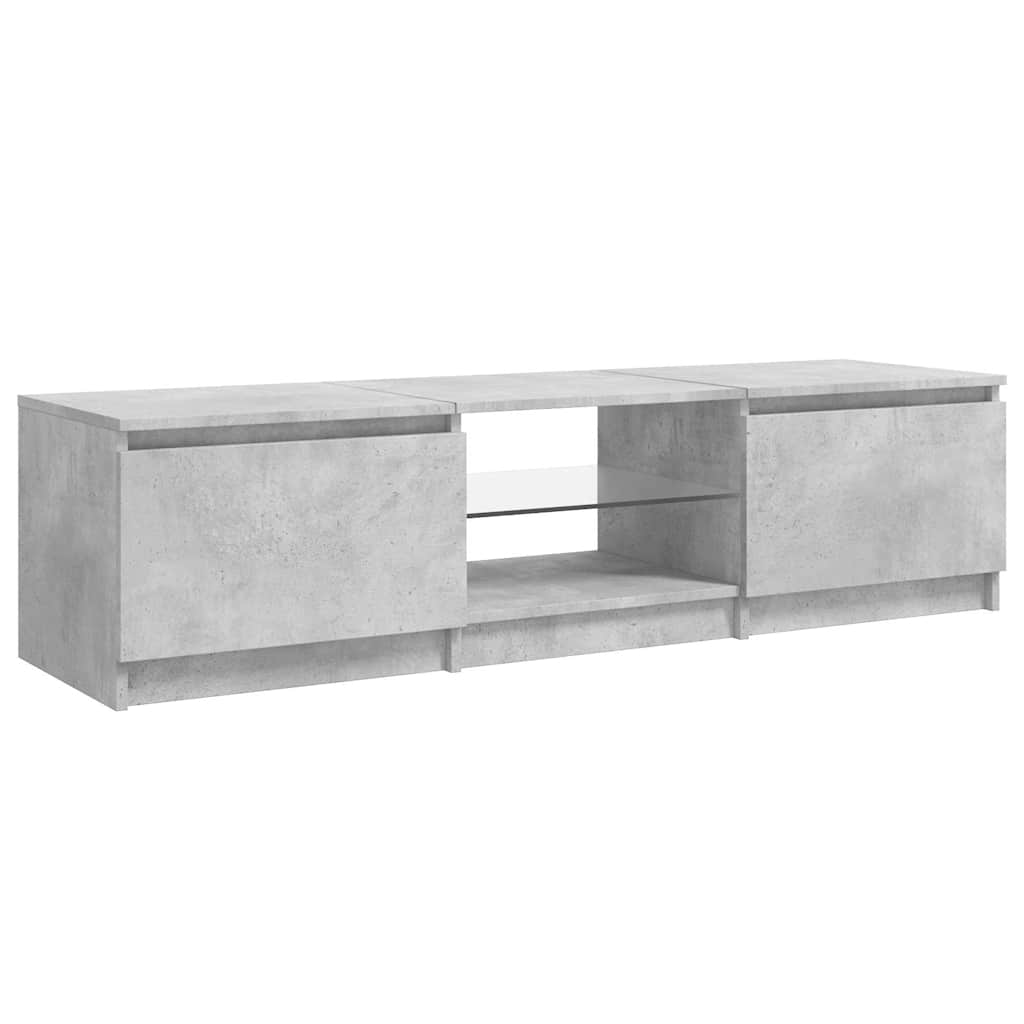 vidaXL Szafka pod TV z LED, szarość betonu, 140x40x36 cm