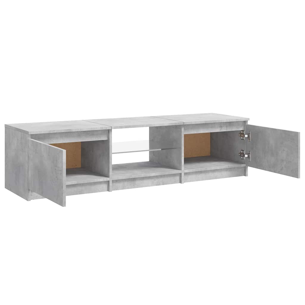 vidaXL Szafka pod TV z LED, szarość betonu, 140x40x36 cm