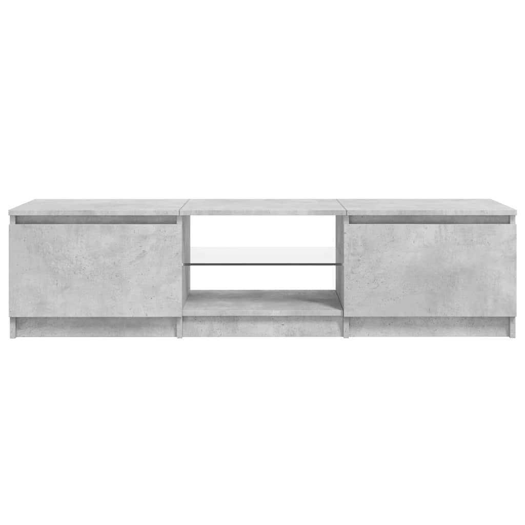 vidaXL Szafka pod TV z LED, szarość betonu, 140x40x36 cm