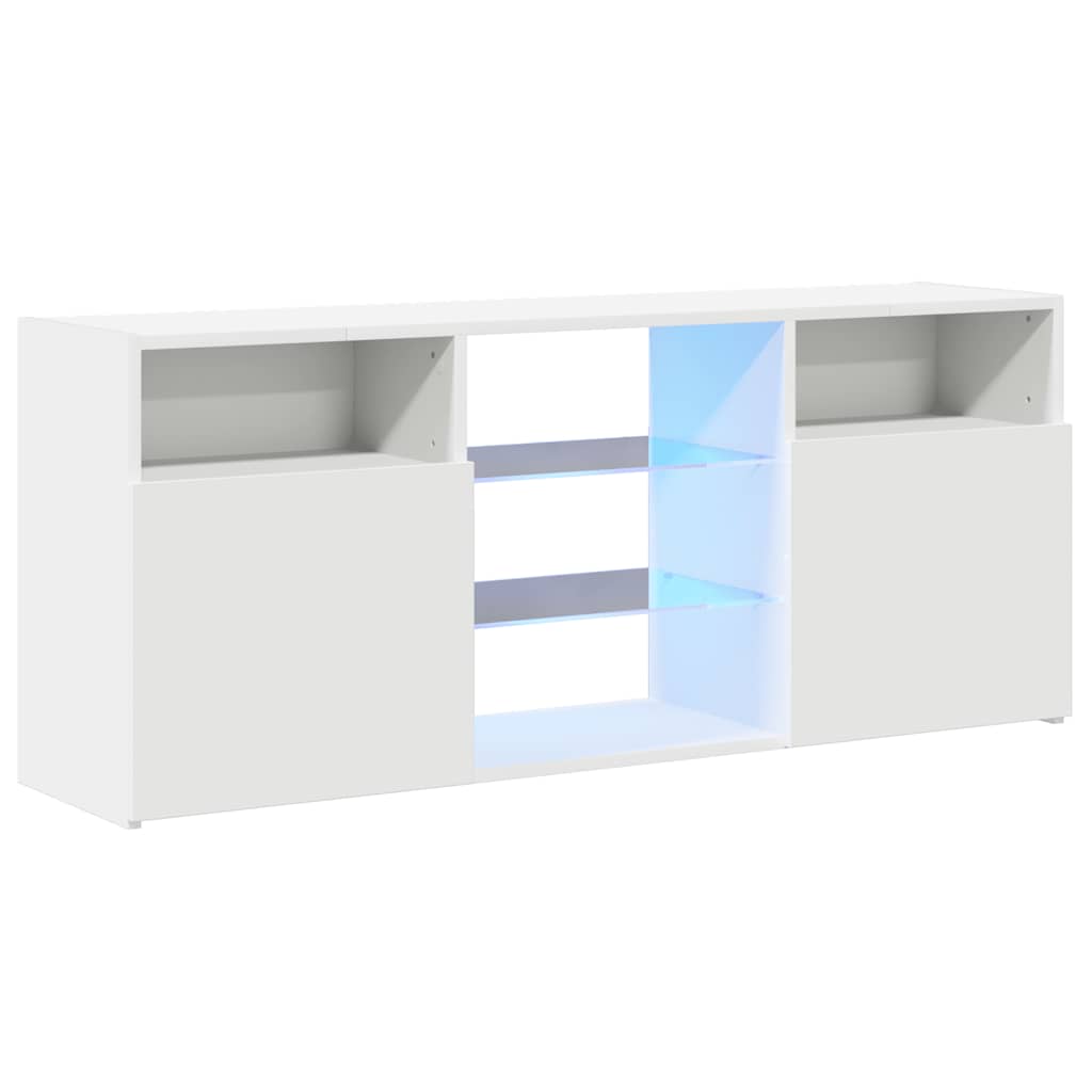 vidaXL Szafka TV z oświetleniem LED, biała, 120x30x50 cm