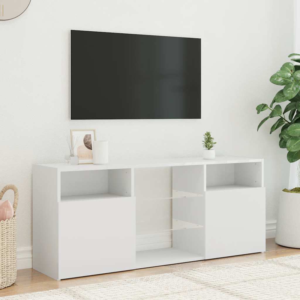 vidaXL Szafka TV z oświetleniem LED, biała, 120x30x50 cm