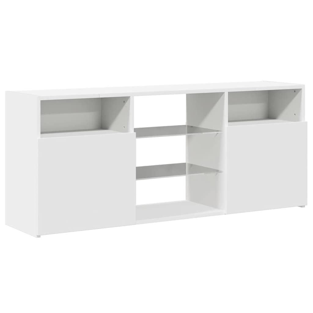vidaXL Szafka TV z oświetleniem LED, biała, 120x30x50 cm