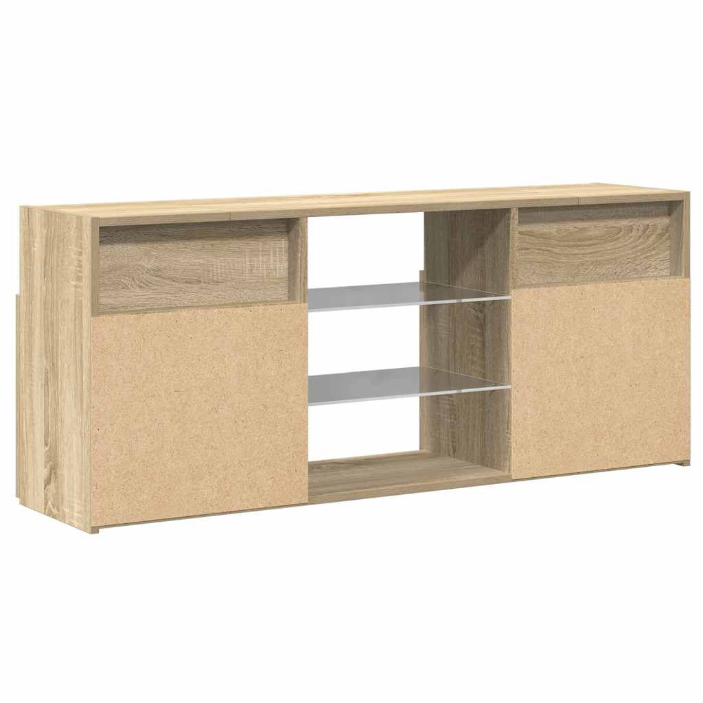 vidaXL Szafka TV z oświetleniem LED, dąb sonoma, 120x30x50 cm