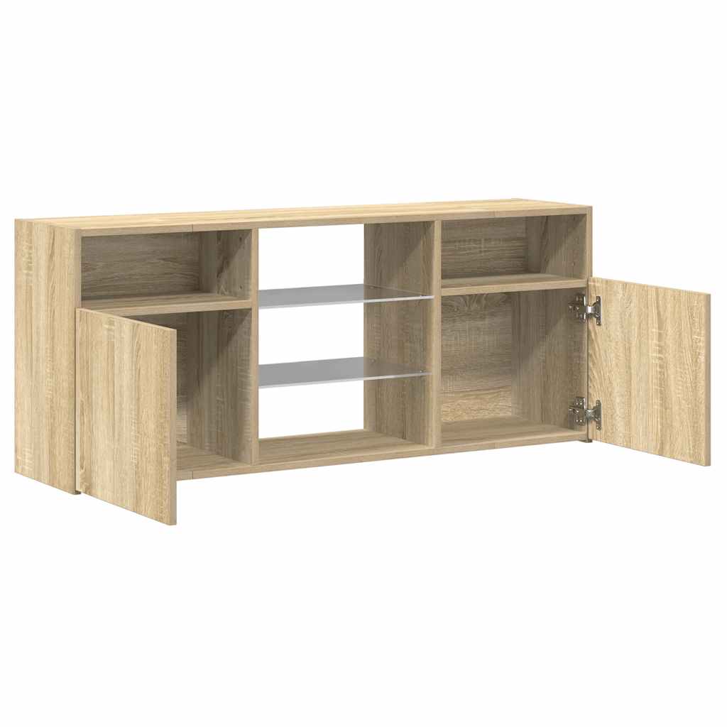 vidaXL Szafka TV z oświetleniem LED, dąb sonoma, 120x30x50 cm