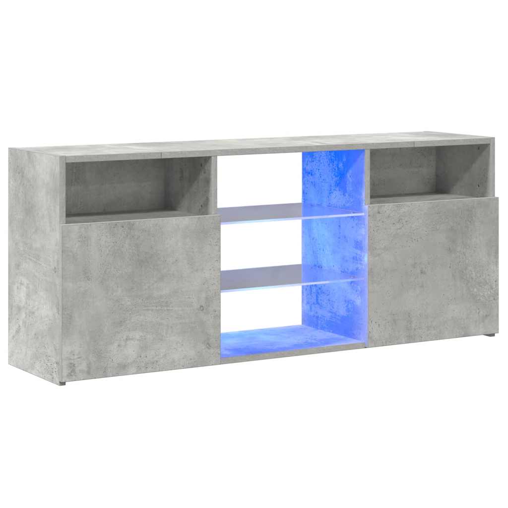 vidaXL Szafka TV z oświetleniem LED, szarość betonu, 120x30x50 cm