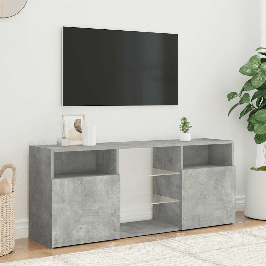 vidaXL Szafka TV z oświetleniem LED, szarość betonu, 120x30x50 cm