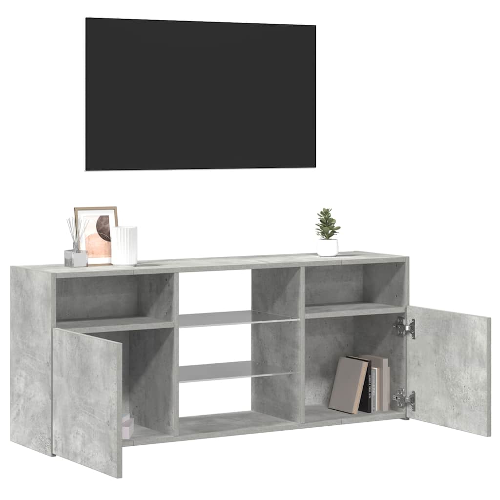 vidaXL Szafka TV z oświetleniem LED, szarość betonu, 120x30x50 cm