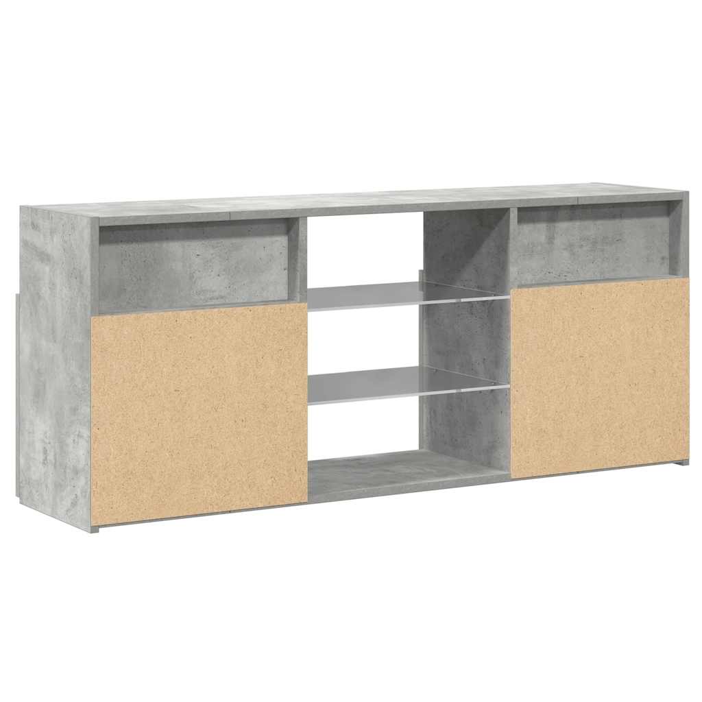 vidaXL Szafka TV z oświetleniem LED, szarość betonu, 120x30x50 cm