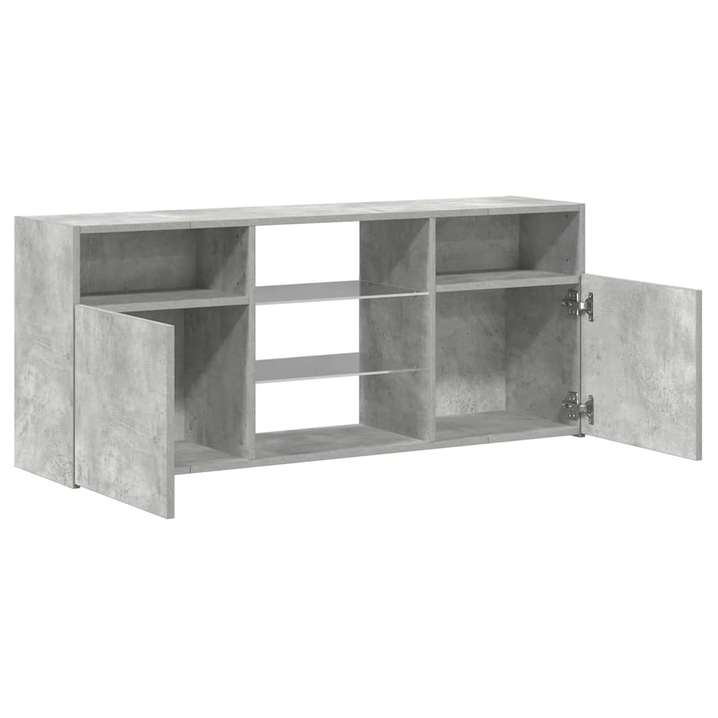 vidaXL Szafka TV z oświetleniem LED, szarość betonu, 120x30x50 cm