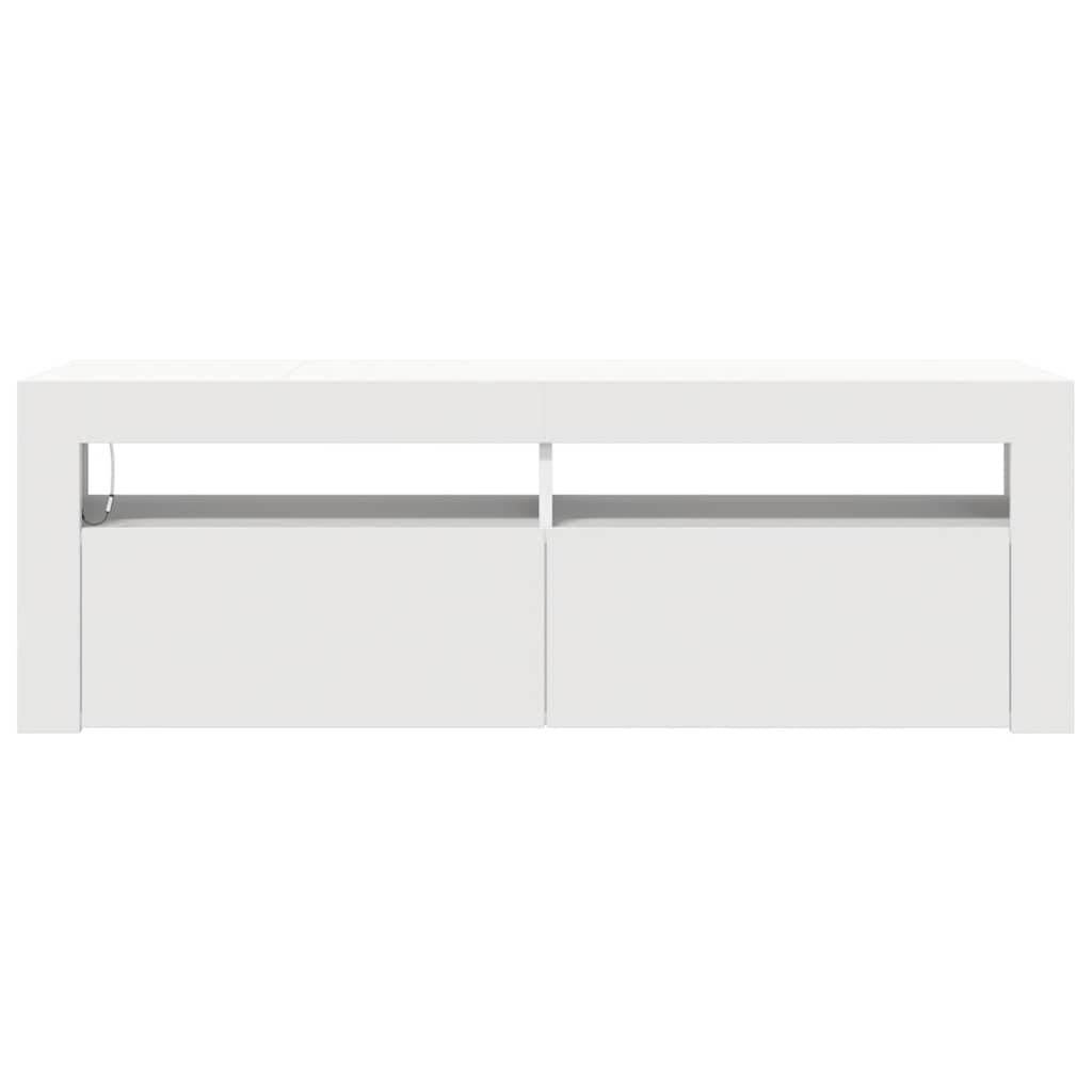 vidaXL Szafka pod TV z oświetleniem LED, biała, 120x35x40 cm