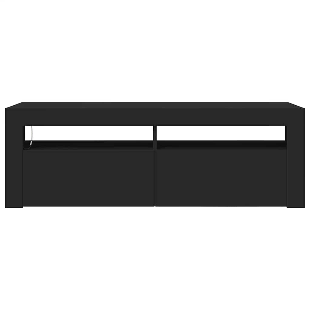 vidaXL Szafka pod TV z oświetleniem LED, czarna, 120x35x40 cm