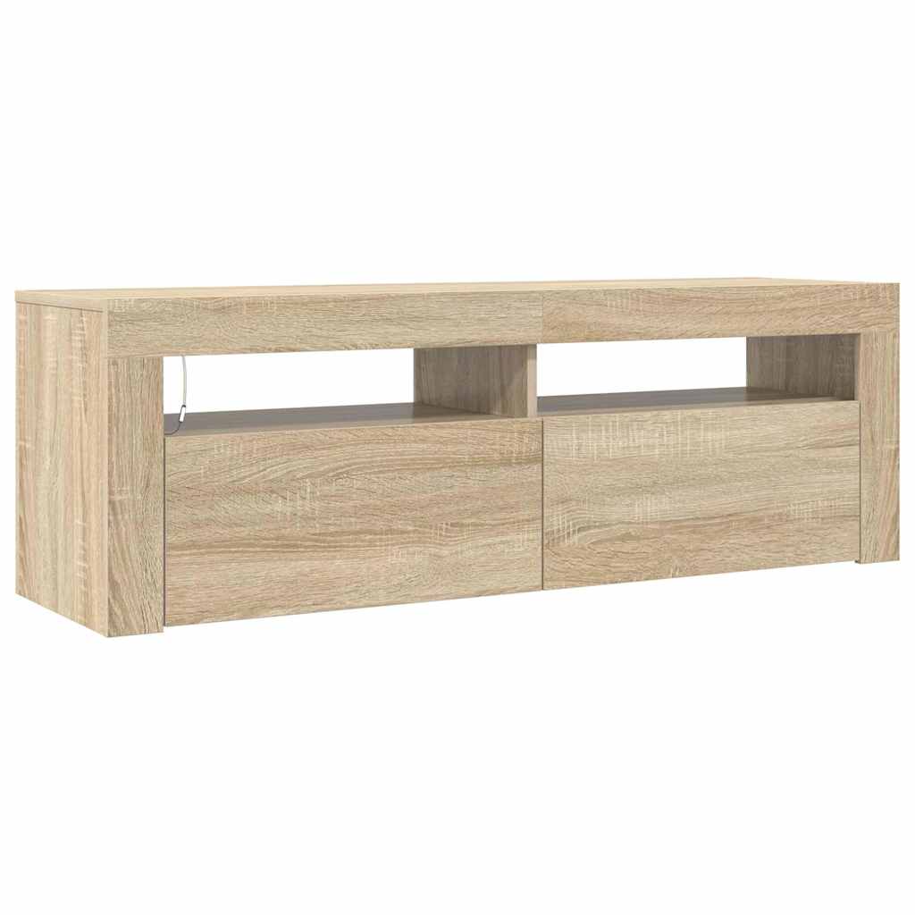 vidaXL Szafka pod TV z oświetleniem LED, dąb sonoma, 120x35x40 cm