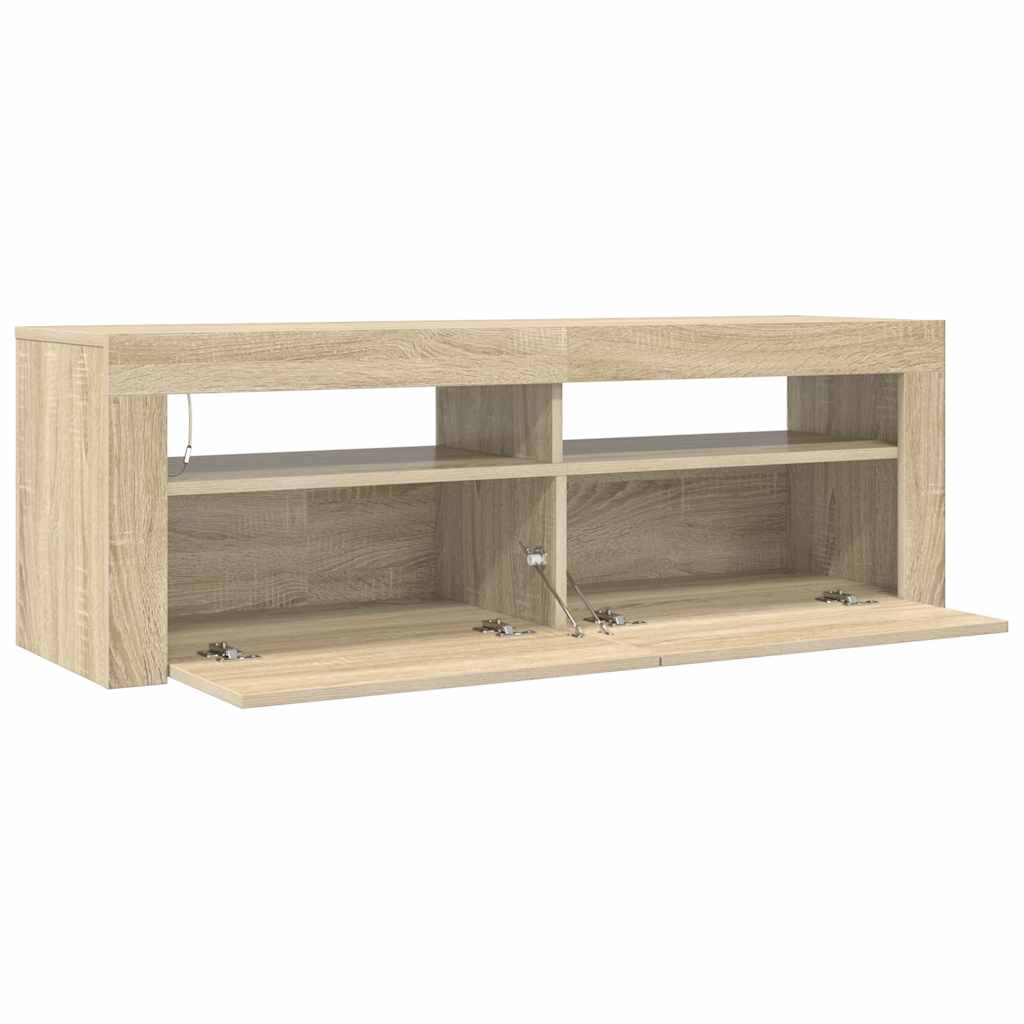 vidaXL Szafka pod TV z oświetleniem LED, dąb sonoma, 120x35x40 cm