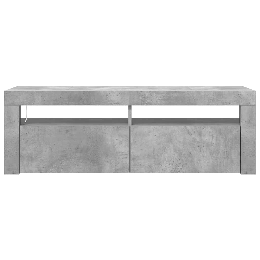 vidaXL Szafka pod TV z oświetleniem LED, szarość betonu, 120x35x40 cm