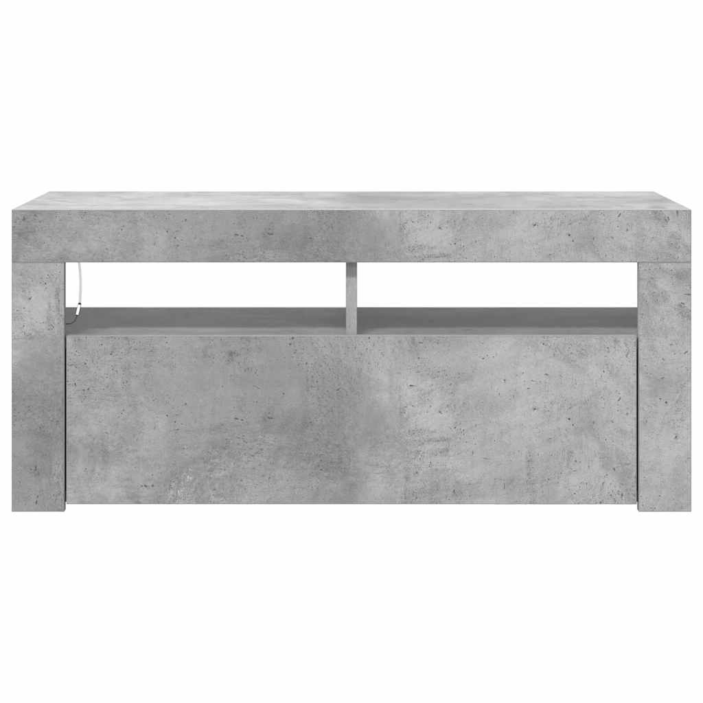 vidaXL Szafka TV z oświetleniem LED, szarość betonu, 90x35x40 cm