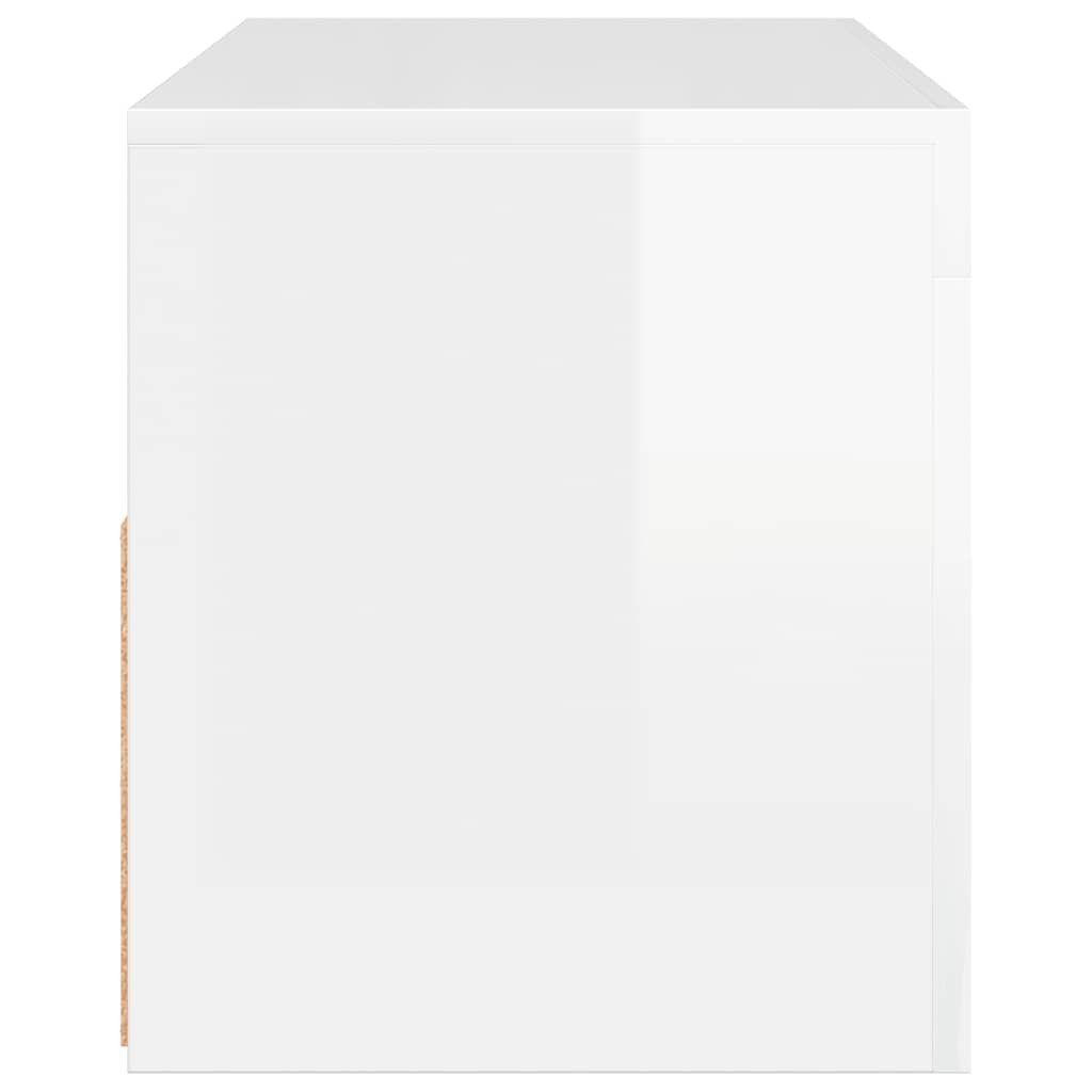 vidaXL Szafka TV z oświetleniem LED, wysoki połysk, biała, 90x35x40 cm