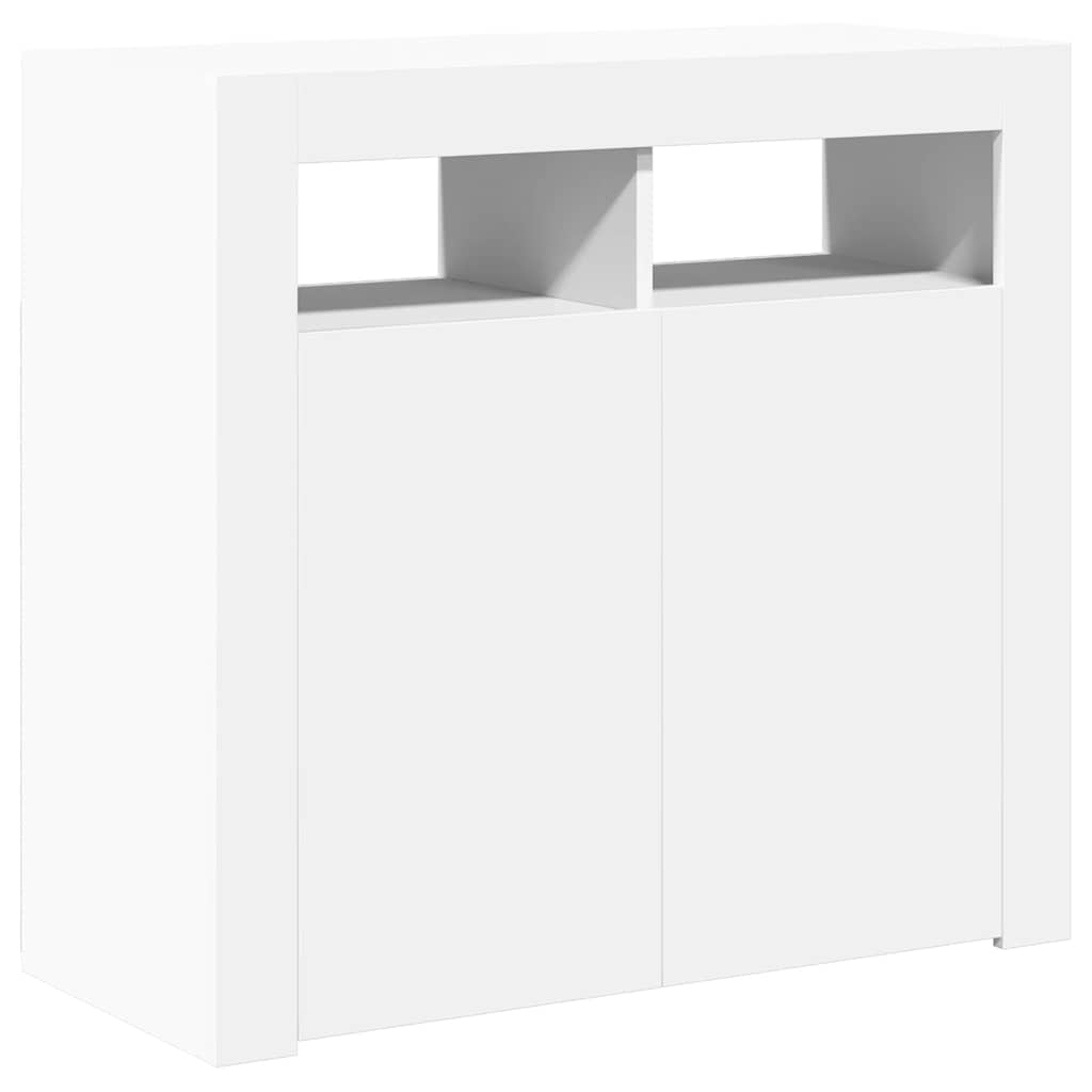 vidaXL Szafka z oświetleniem LED, biała, 80 x 35 x 75 cm