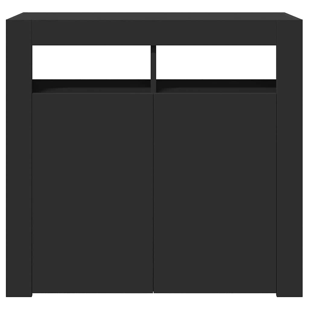 vidaXL Szafka z oświetleniem LED, czarna, 80 x 35 x 75 cm