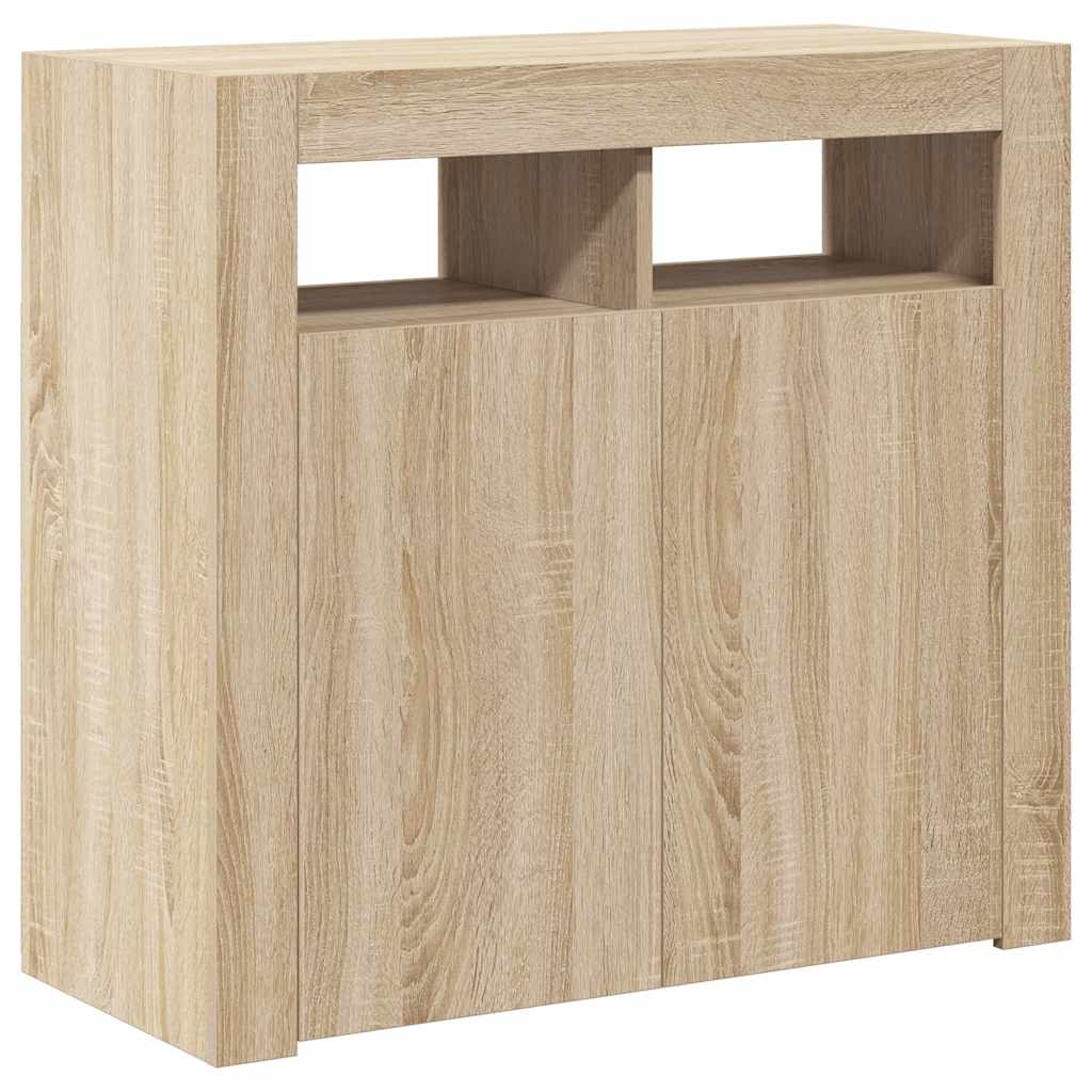 vidaXL Szafka z oświetleniem LED, dąb sonoma, 80x35x75 cm