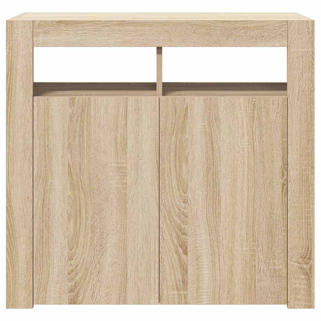 vidaXL Szafka z oświetleniem LED, dąb sonoma, 80x35x75 cm