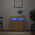 vidaXL Szafka z oświetleniem LED, dąb sonoma, 80x35x75 cm