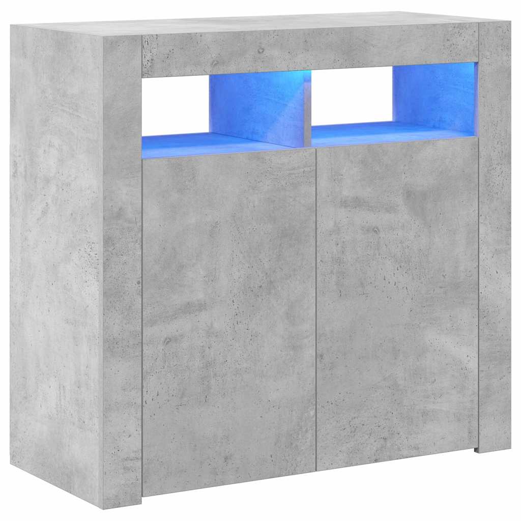 vidaXL Szafka z oświetleniem LED, szarość betonu, 80 x 35 x 75 cm