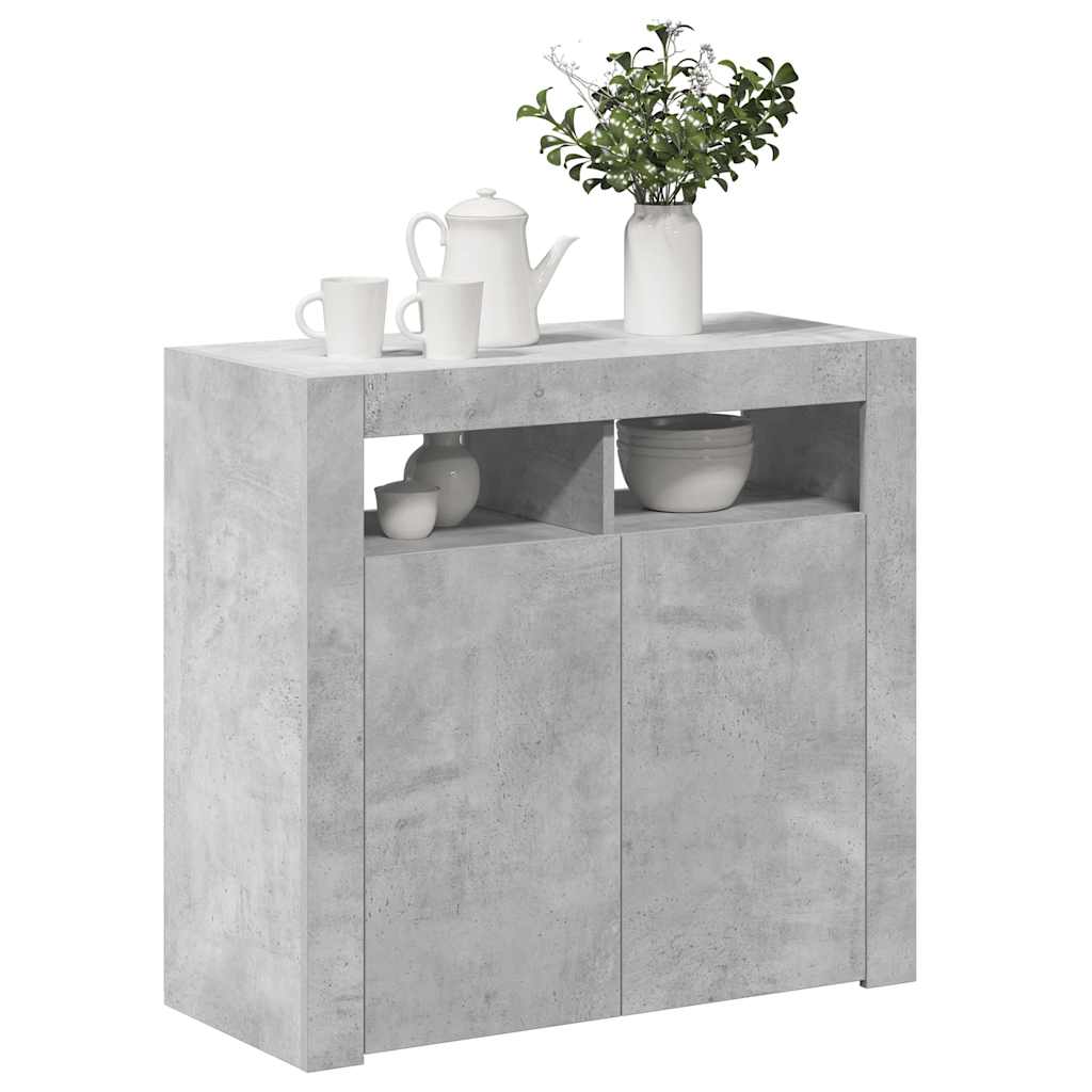 vidaXL Szafka z oświetleniem LED, szarość betonu, 80 x 35 x 75 cm