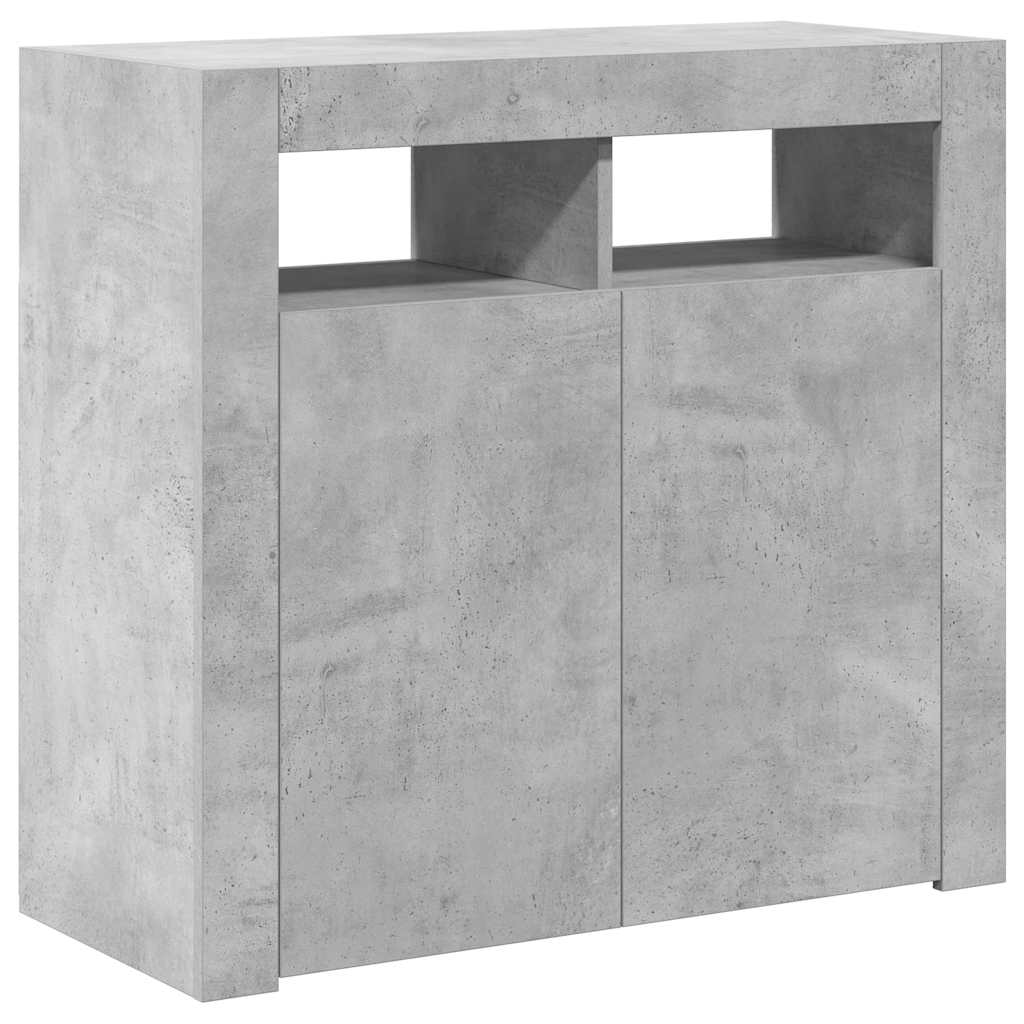 vidaXL Szafka z oświetleniem LED, szarość betonu, 80 x 35 x 75 cm
