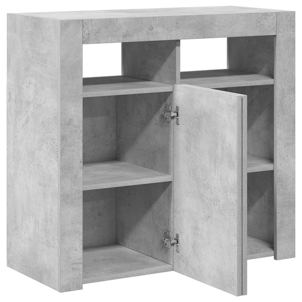 vidaXL Szafka z oświetleniem LED, szarość betonu, 80 x 35 x 75 cm