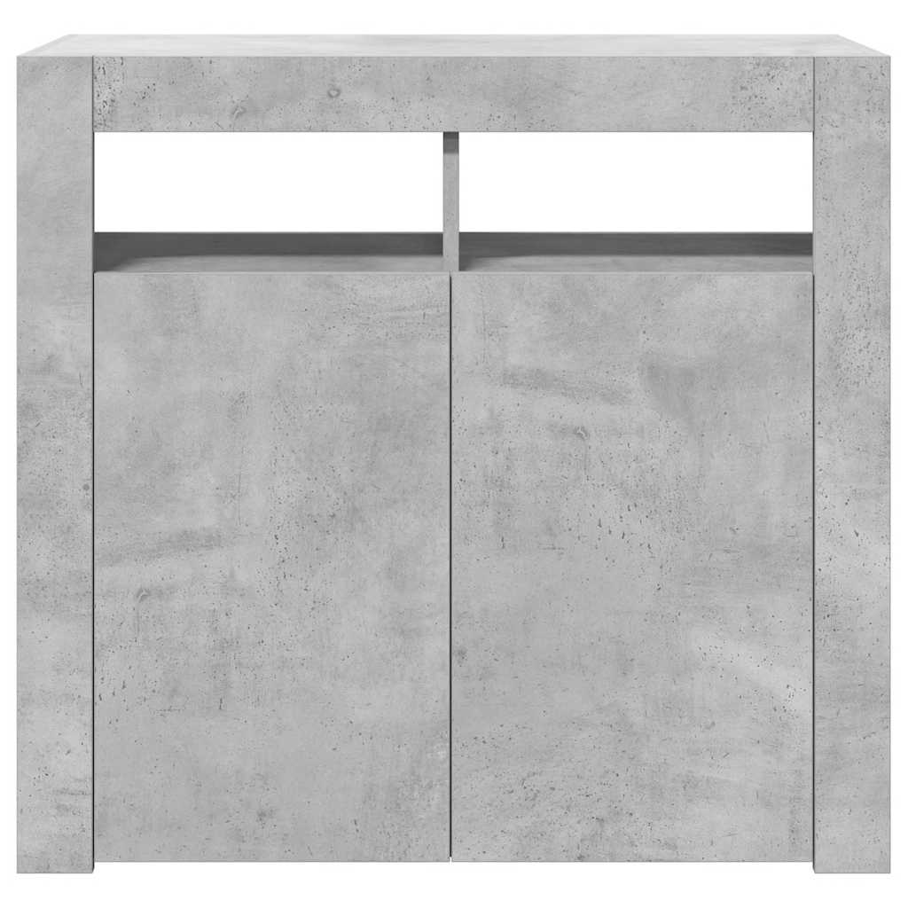 vidaXL Szafka z oświetleniem LED, szarość betonu, 80 x 35 x 75 cm
